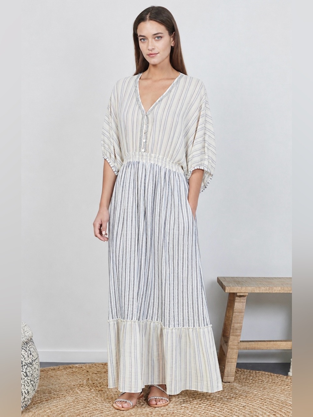 Valerie Khalfon Paris Maxi Dress NWT  M Resort Cruise Beach Wedding Romantic